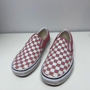 Vans slip-ons checkered pink and white (women’s size 10)